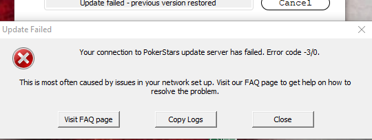 Easy link update failed. Failed to update Card status, check Internet connection.